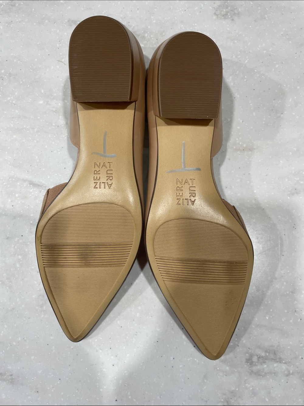 Naturalizer Pointed-Toe Low Block Heel Flats in Taupe - Picture 5 of 5